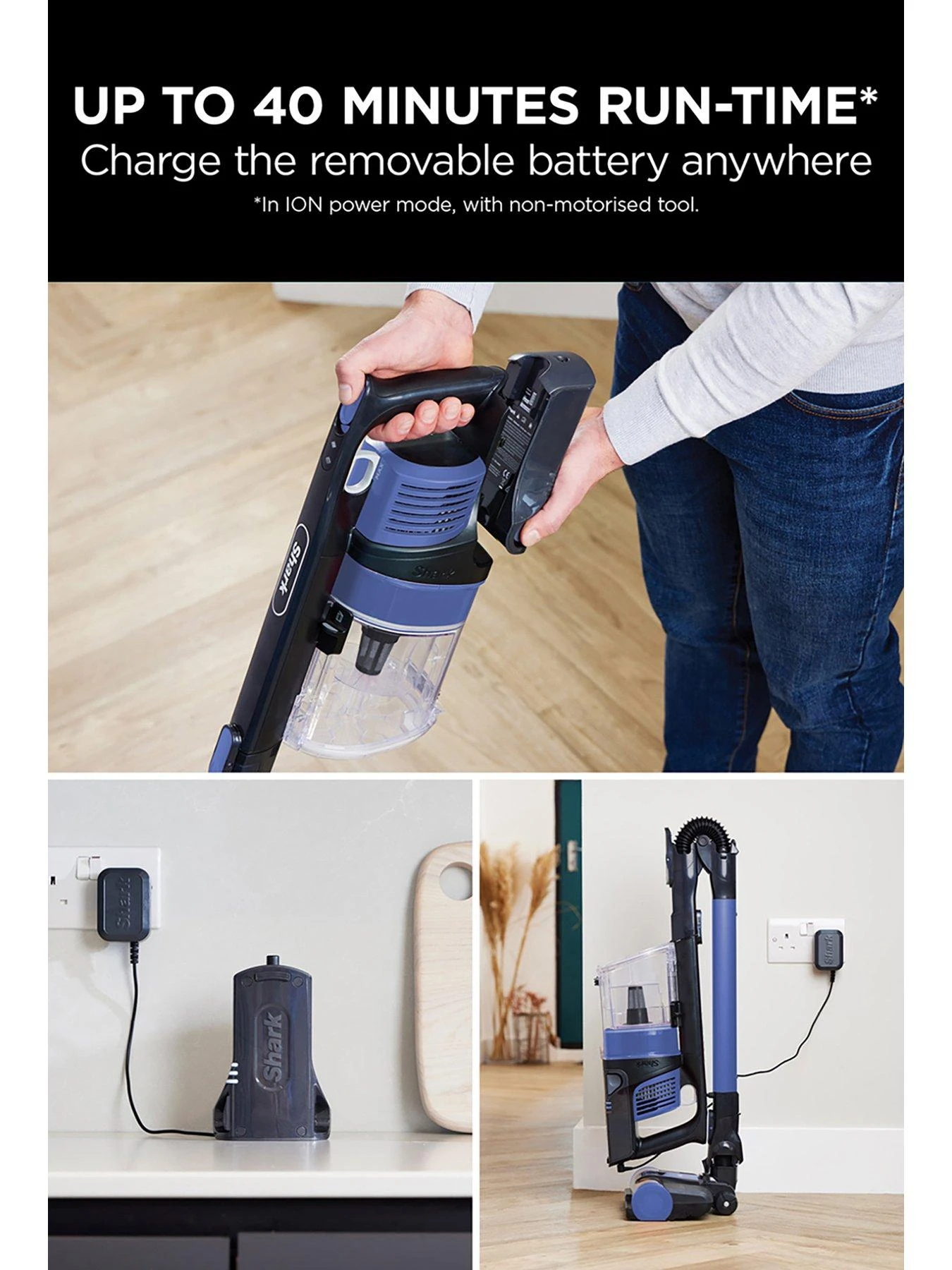 Shark Cordless Stick Vacuum With Anti Hair-Wrap And Flexology 40 Mins - IZ202UK 5 Shark Cordless Stick Vacuum With Anti Hair-Wrap And Flexology 40 Mins - IZ202UK - Image 3