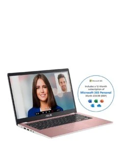 Household Appliances Store 22 Asus Cloudbook E410MA-EK1214WS, Intel Celeron, 4GB RAM 64GB Storage, 14in Laptop - Pink