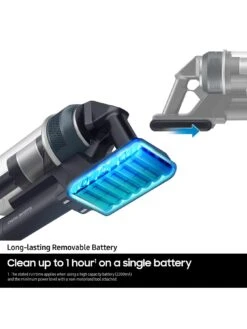 Samsung Jet 95 Pro Max 210W Cordless Vacuum Cleaner With Pet Tool+ & Spray Spinning Sweeper - Midnight Blue -Household Appliances Store VQ3Z1 SQ5 0000000099 N A SLd3