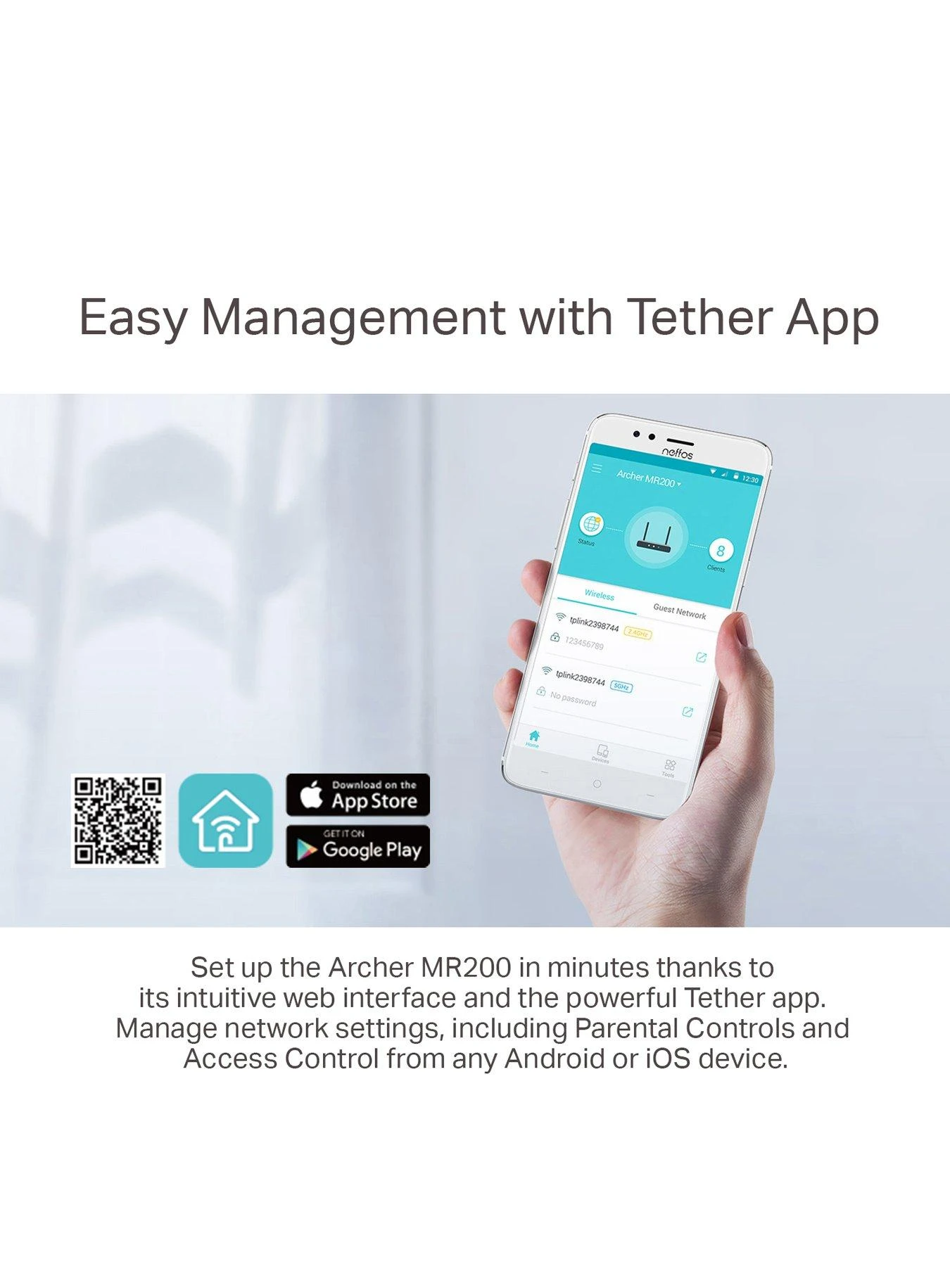 TP-Link TP Link AC750 Dual-Band Wi-Fi 4G LTE Router, Archer MR200 6 TP-Link TP Link AC750 Dual-Band Wi-Fi 4G LTE Router, Archer MR200 - Image 4