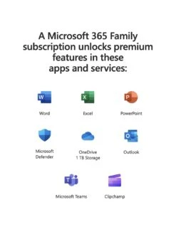 Microsoft 365 Family 12-Month Subscription For 6 People For PC And Mac, Tablet And Smartphones -Household Appliances Store PLV3P SQ6 0000000004 BLACK SLd2