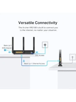 TP-Link TP Link Archer VR2100 AC1200 Modem Router -Household Appliances Store QR3YQ SQ5 0000000004 BLACK SLd1
