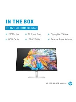 HP U28 4K 28in Monitor - 4K UHD, HDR. Factory Calibrated Colour, USB-C Docking, 65W Charging -Household Appliances Store RLYKW SQ6 0000000035 SILVER SLd2