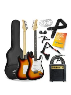 3rd Avenue Full Size 4/4 Electric Guitar Ultimate Kit With 10W Amp - 6 Months FREE Lessons -  Sunburst
