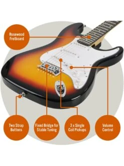 3rd Avenue Full Size 4/4 Electric Guitar Ultimate Kit With 10W Amp - 6 Months FREE Lessons -  Sunburst -Household Appliances Store TATL7 SQ4 0000000099 N A SLd2