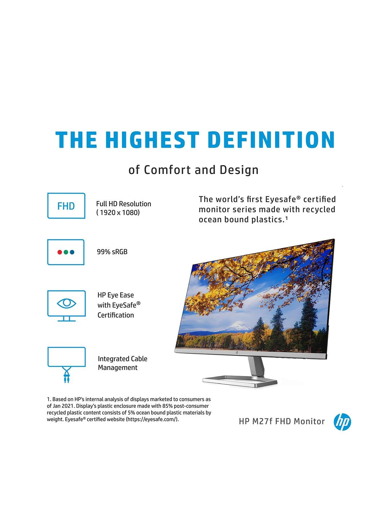 HP M27f 27in Full HD IPS Monitor (HDMI, VGA) 4 HP M27f 27in Full HD IPS Monitor (HDMI, VGA) - Image 2