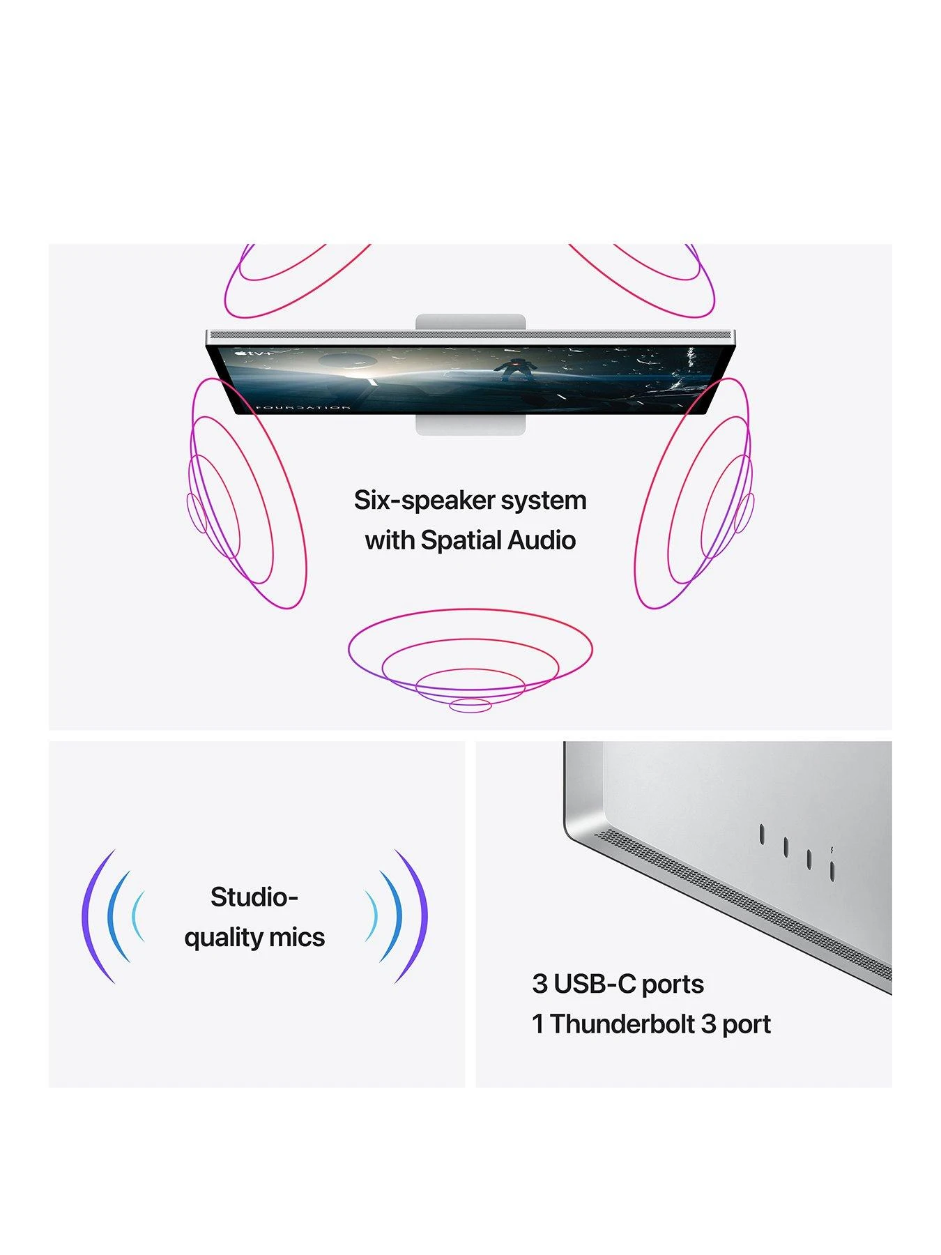 Apple Studio Display, 27 Inch With Standard Glass, Tilt Adjustable Stand 5 Apple Studio Display, 27 Inch With Standard Glass, Tilt Adjustable Stand - Image 3