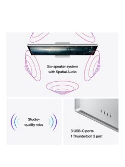 Apple Studio Display, 27 Inch With Nano Texture Glass, Tilt And Height Adjustable Stand -Household Appliances Store UQR9Y SQ3 0000000035 SILVER SLa