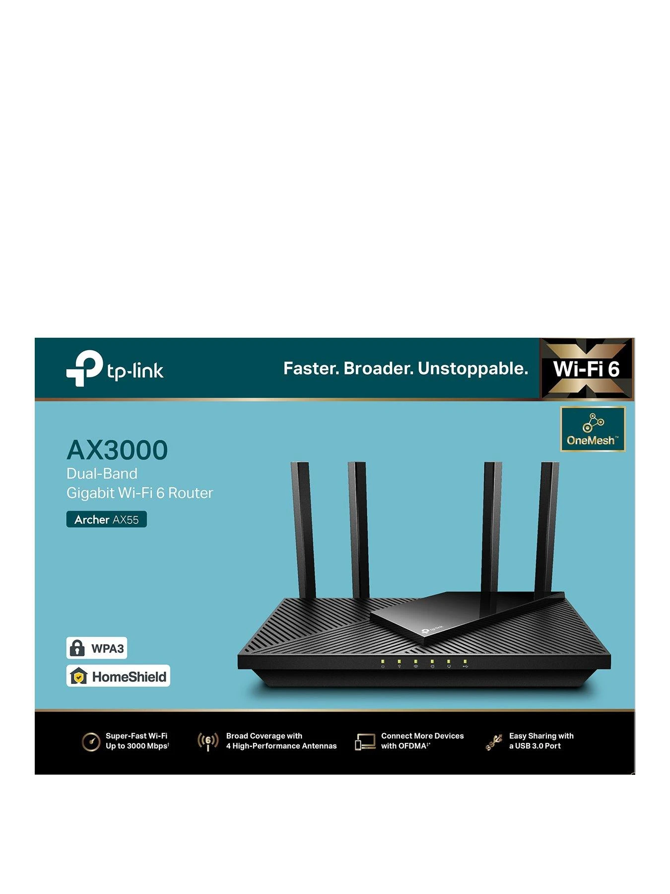 TP-Link TP Link Archer AX55 AX3000 Wi-Fi Dual Band Gigabit Router (for Cable) 3 TP-Link TP Link Archer AX55 AX3000 Wi-Fi Dual Band Gigabit Router (for Cable)