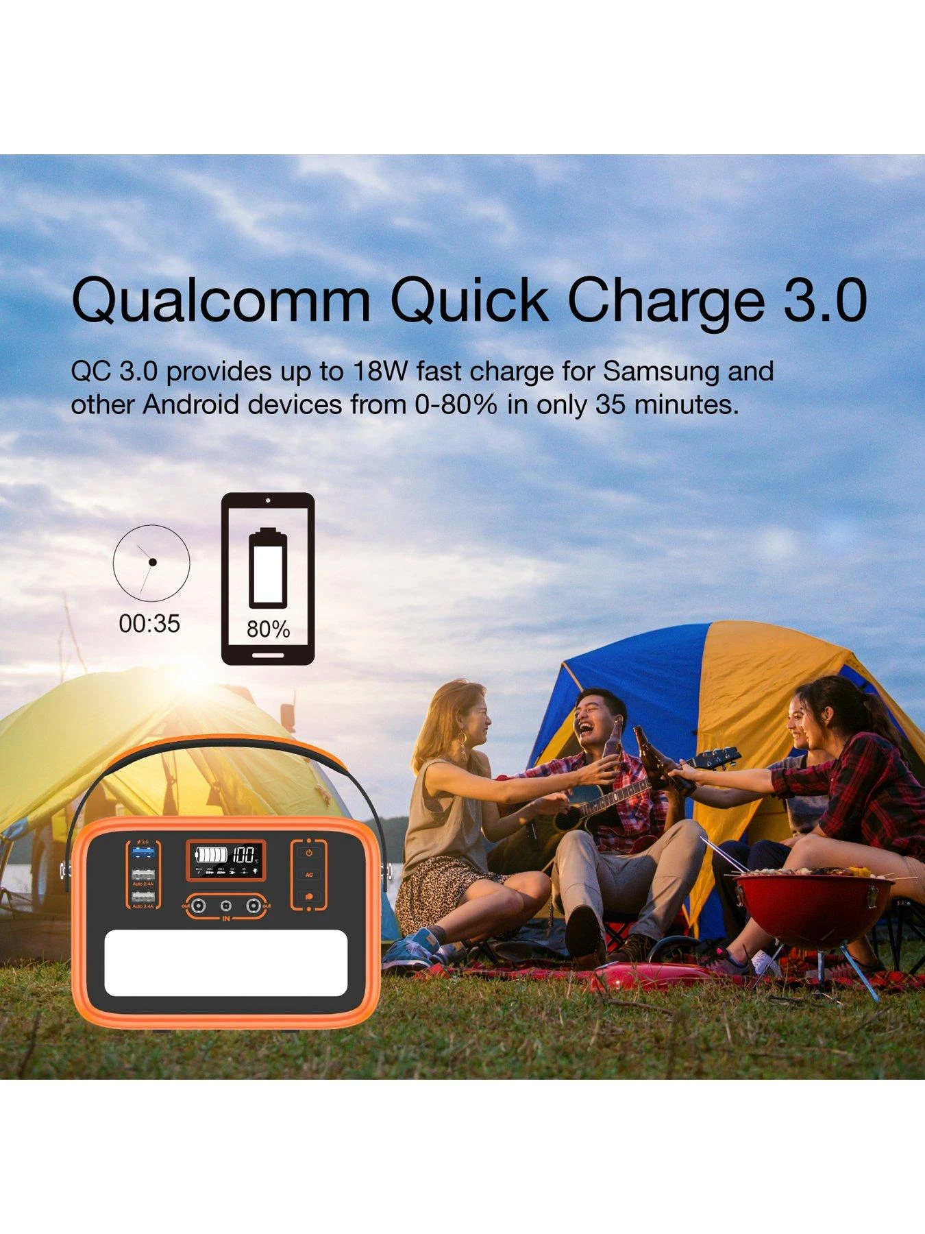 Energizer Portable Power Station 153.6Wh (48,000mAh) AC/DC 1 X 150W Outlet, 3 X USB-A (QC3.0) Power Bank Backup For Outdoor Travel Camping Emergency Home 8 Energizer Portable Power Station 153.6Wh (48,000mAh) AC/DC 1 X 150W Outlet, 3 X USB-A (QC3.0) Power Bank Backup For Outdoor Travel Camping Emergency Home - Image 6