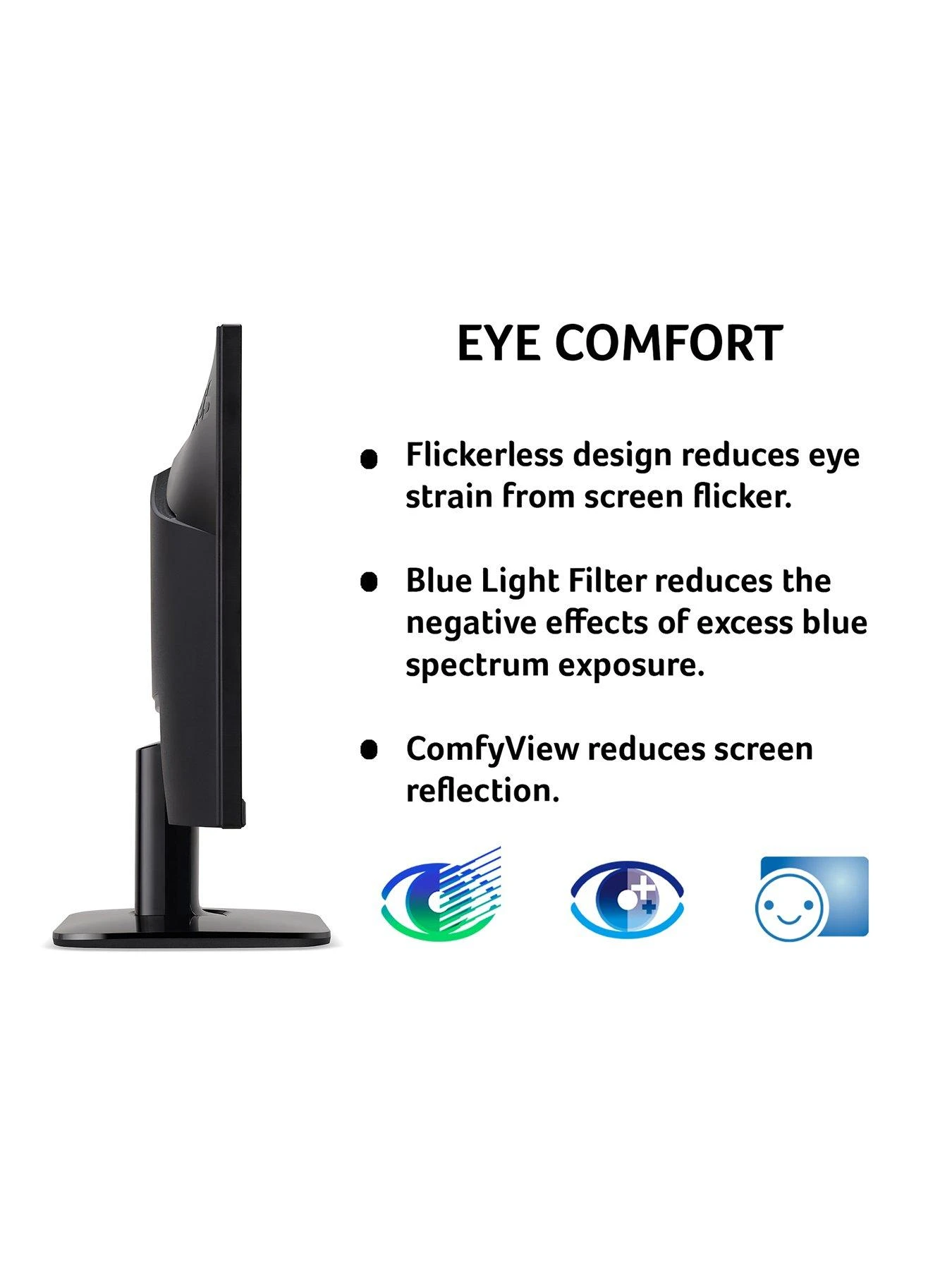 Acer KA222Q 21 Inch, Zero Frame FreeSync 1ms (VRB) Monitor - Black 8 Acer KA222Q 21 Inch, Zero Frame FreeSync 1ms (VRB) Monitor - Black - Image 6