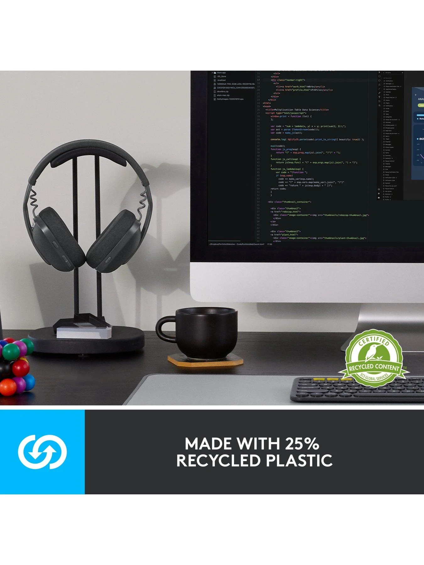 Logitech Zone Vibe 100 Bluetooth Only - Over Ear Wireless Headset - Enduro - Graphite 7 Logitech Zone Vibe 100 Bluetooth Only - Over Ear Wireless Headset - Enduro - Graphite - Image 5