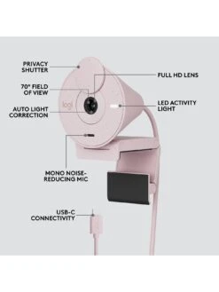 Logitech Brio 300 Full HD Webcam-ROSE -Household Appliances Store VGFJT SQ6 0000000313 ROSE SLd4