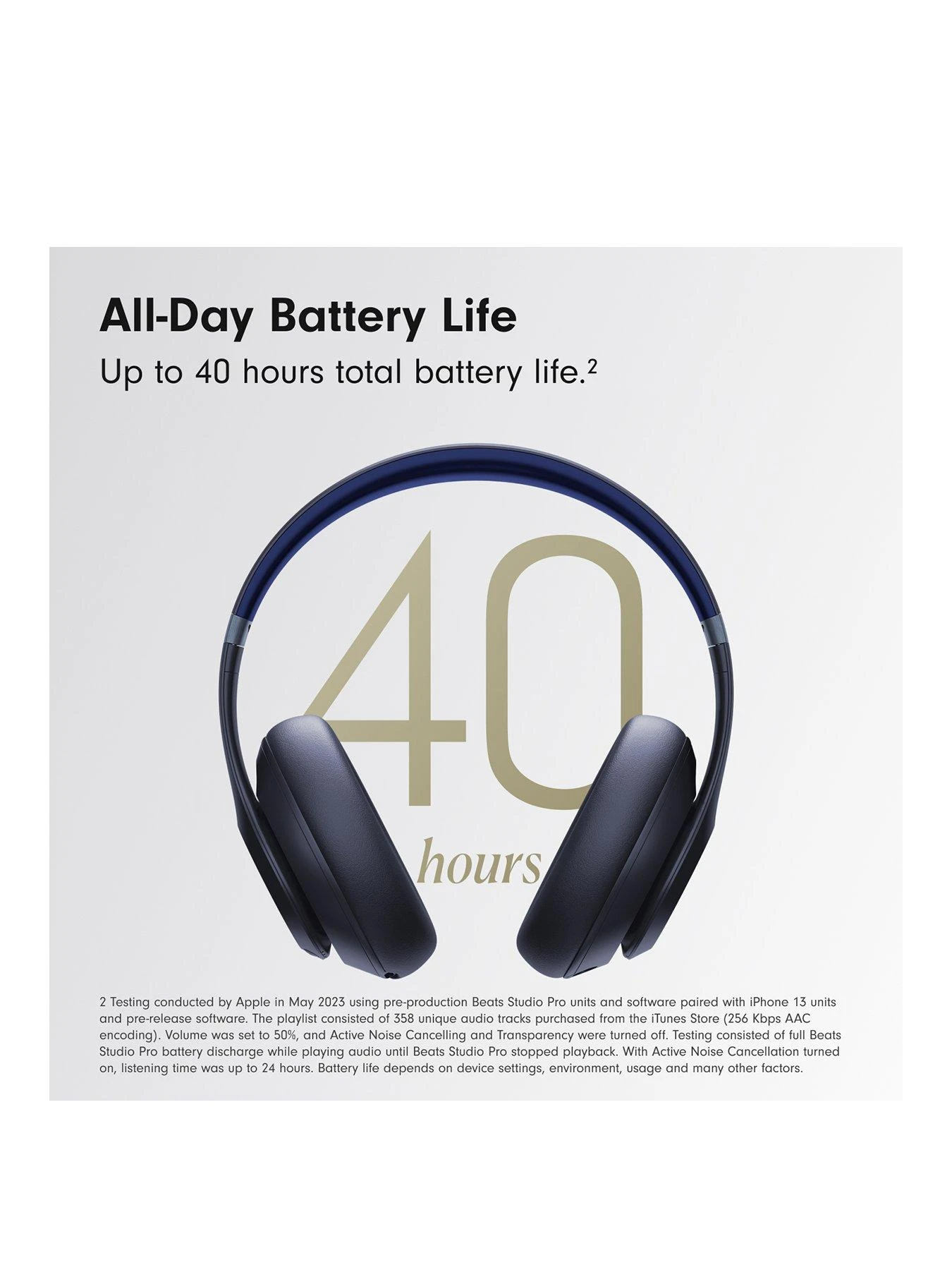 Beats Studio Pro Wireless Headphones - Navy 5 Beats Studio Pro Wireless Headphones - Navy - Image 3