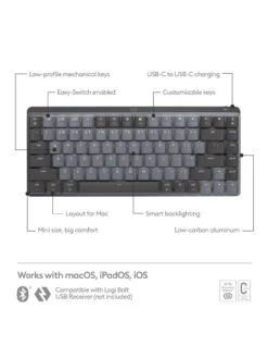 Logitech MX Mechanical Mini For Mac Minimalist Wireless Illuminated Keyboard -Household Appliances Store VI1ZL SQ6 0000000674 SPACE GREY SLd2