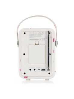VQ Retro Mini Portable DAB Radio With Bluetooth - Pink Hearts -Household Appliances Store VJ1XB SQ5 0000000067 CREAM SLd1