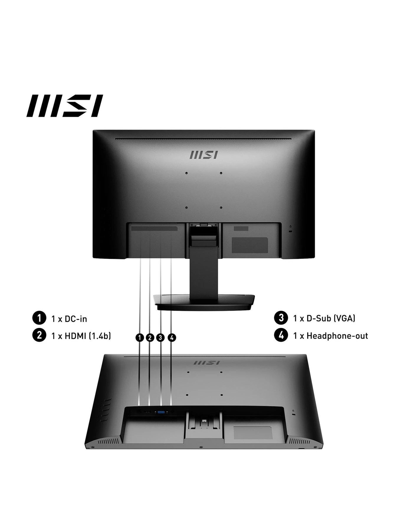 MSI PRO MP223 22 Inch, Full HD, 100Hz, Flat Monitor 4 MSI PRO MP223 22 Inch, Full HD, 100Hz, Flat Monitor - Image 2