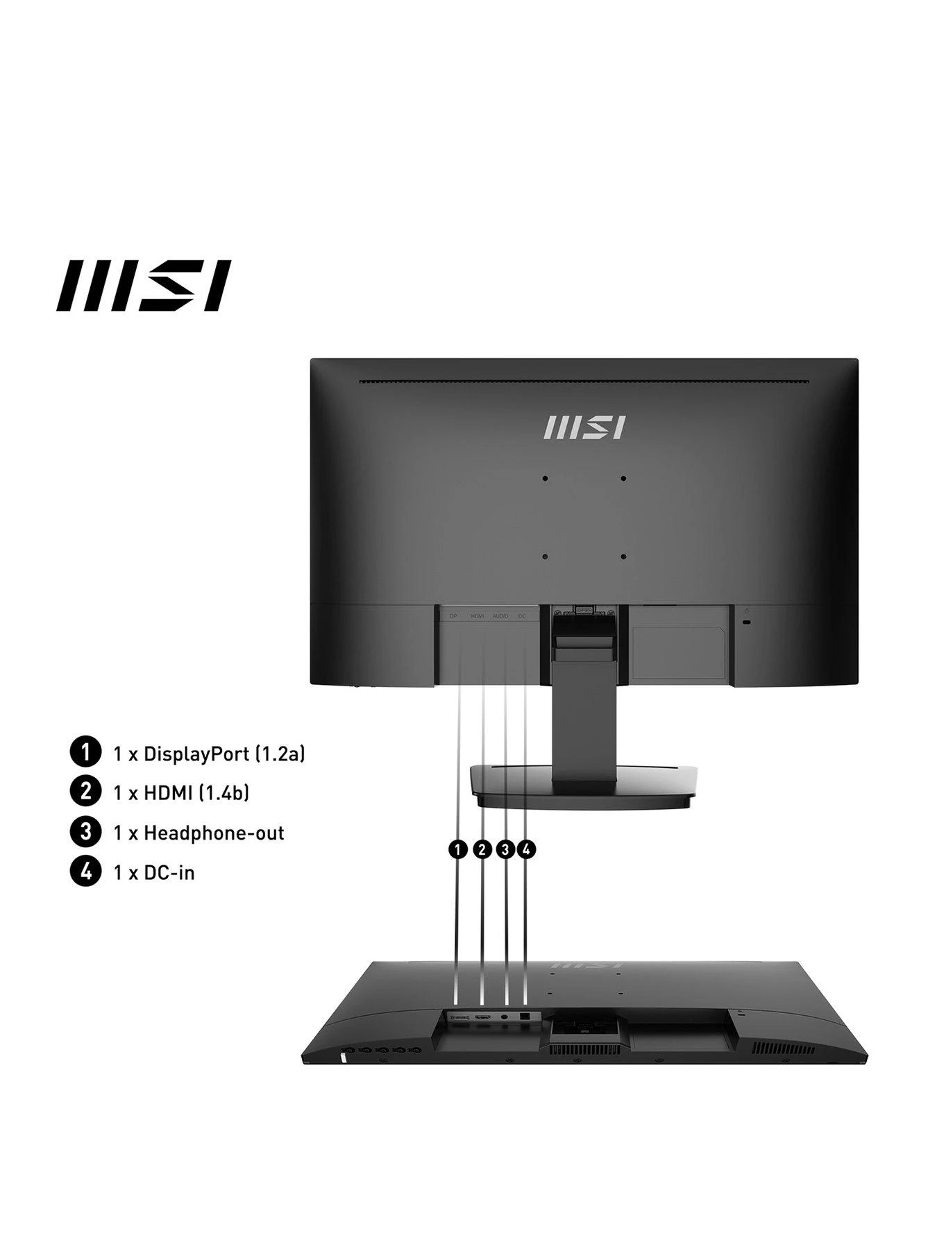 MSI PRO MP243X 24 Inch, Full HD, 100Hz, IPS, Flat Monitor With Built-in Speakers 4 MSI PRO MP243X 24 Inch, Full HD, 100Hz, IPS, Flat Monitor With Built-in Speakers - Image 2