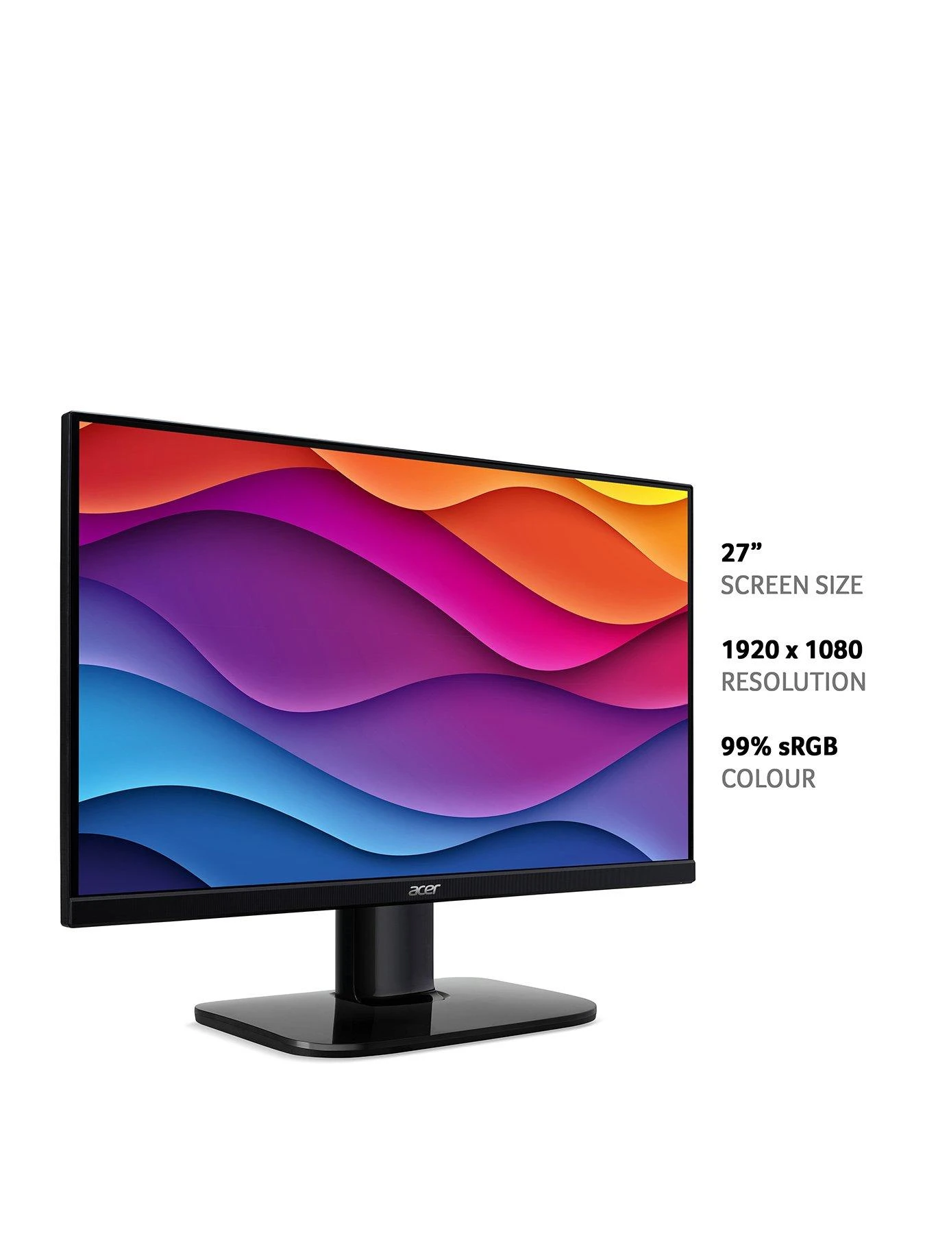 Acer KA272Ebi 27-inch Monitor - IPS Panel, FHD, 4ms, 100Hz, FreeSync, HDMI, VGA 4 Acer KA272Ebi 27-inch Monitor - IPS Panel, FHD, 4ms, 100Hz, FreeSync, HDMI, VGA - Image 2