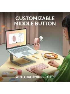 Logitech Pebble Mouse 2 M350s Slim Bluetooth Wireless Mouse, Lightweight, Quiet Clicks - Off White -Household Appliances Store VQ3D6 SQ4 0000000013 WHITE SLd